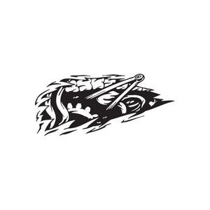 Monster eye tear decal, bold black line art with white highlights