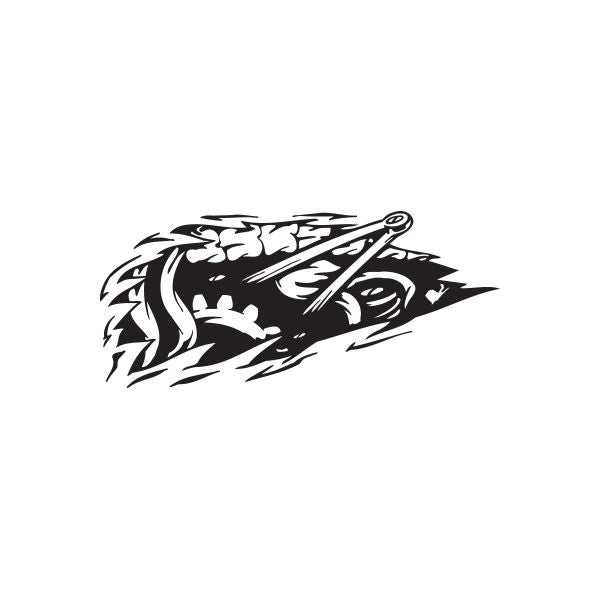 Monster eye tear decal, bold black line art with white highlights