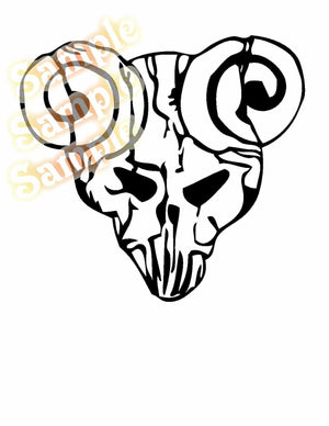 Tenacious D skull decal, black outline