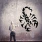 Black scorpion decal with bold tribal-style design