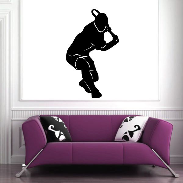 Black tennis player wall decal vinyl silhouette