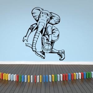 Elephant tennis player wall decal, vinyl sticker graphic