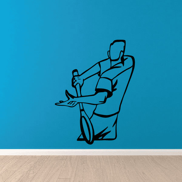 Tennis wall decal of a player serving, vinyl sticker