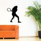 Tennis player wall decal silhouette holding racket