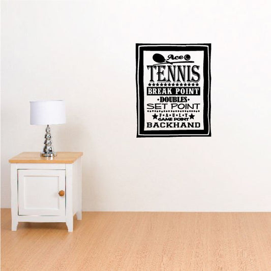 Image of Tennis Word Collage Decal