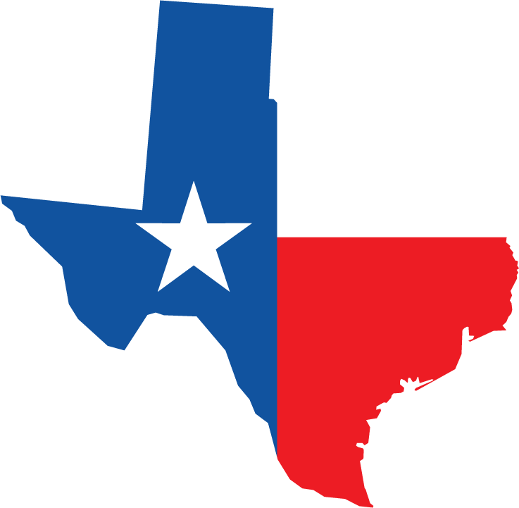Texas Shape State Flag Sticker, isolated printed sticker artwork