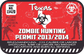 Texas zombie hunting permit sticker, red biohazard design with Permit No. 13420