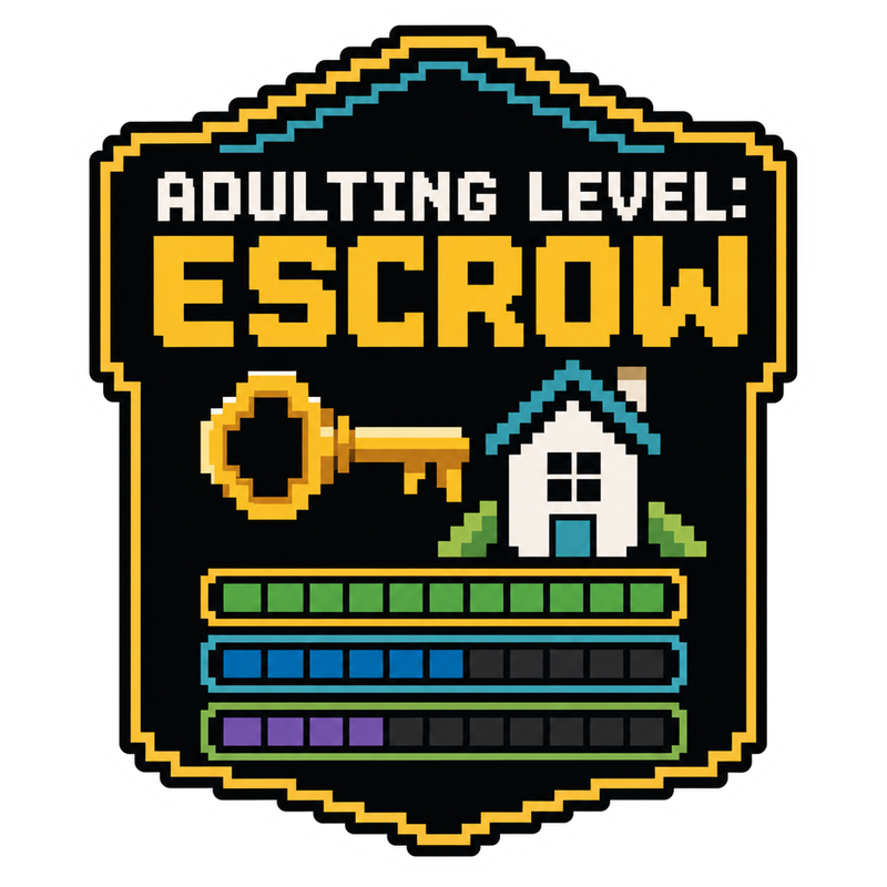 Adulting Level: Escrow Vinyl Sticker