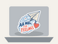 Air Mail for Feelings Sticker shown on a laptop mockup