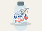 Air Mail for Feelings Sticker shown on a water bottle mockup