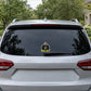 Night Shift bat supervisor sticker on a car rear window