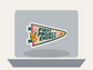 Canvas Confidence Club Sticker shown on a laptop mockup