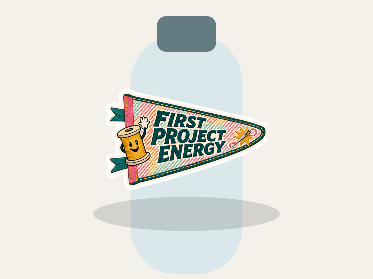 Canvas Confidence Club Sticker shown on a water bottle mockup
