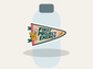 Canvas Confidence Club Sticker shown on a water bottle mockup