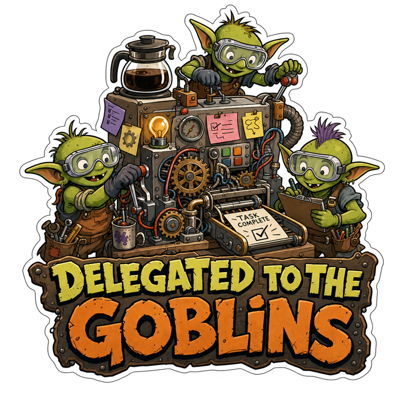 Delegated to the Goblins Vinyl Sticker