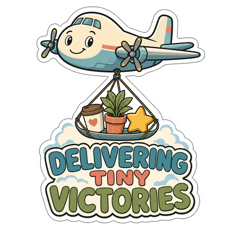 Delivering Tiny Victories Vinyl Sticker