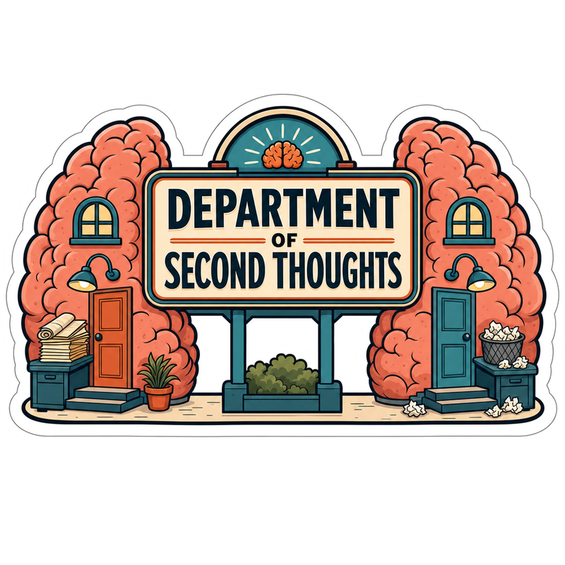 Department of Second Thoughts Vinyl Sticker