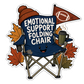 Emotional Support Folding Chair sticker, die-cut cartoon chair with text and leaves