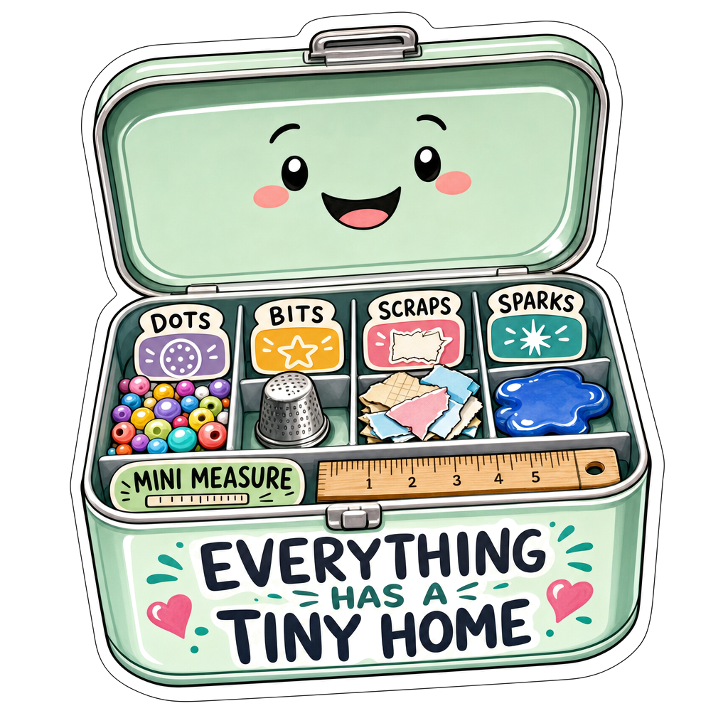 Everything Has a Tiny Home Craft Organizer Vinyl Sticker