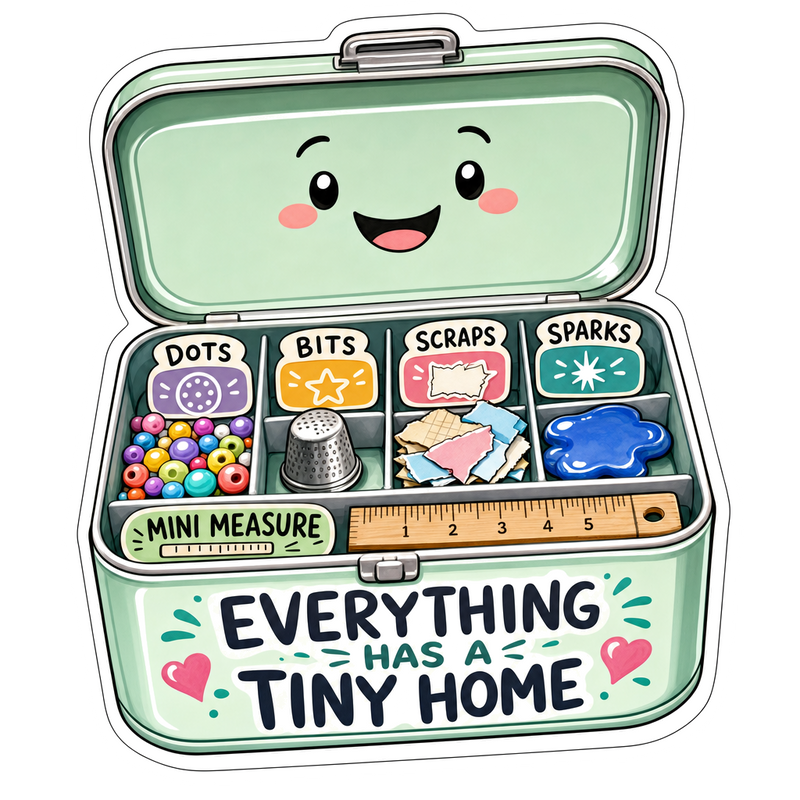 Everything Has a Tiny Home Craft Organizer Vinyl Sticker