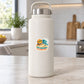 Low Battery, High Tide Sticker, 2.5 inch size shown at realistic scale on water bottle
