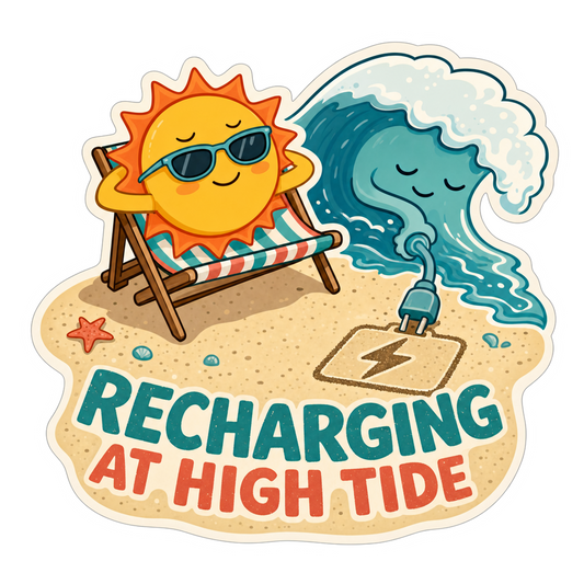 Low Battery, High Tide Sticker