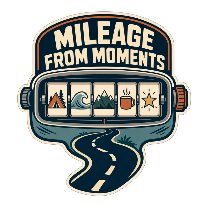 Mileage From Moments Vinyl Sticker