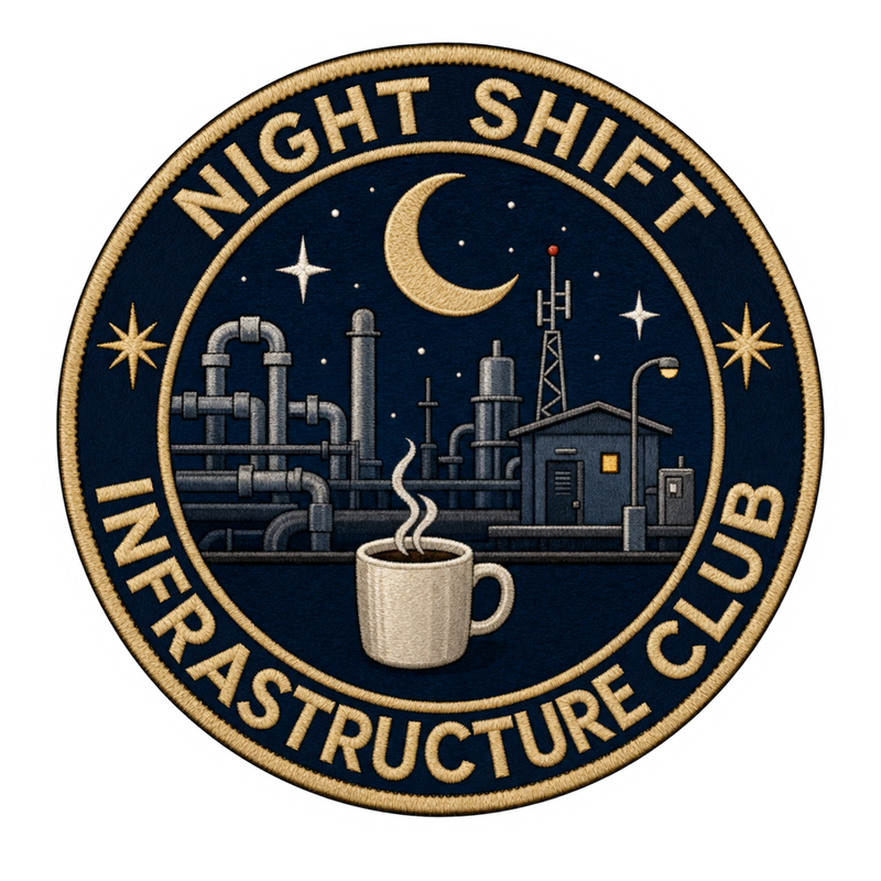 Night Shift Infrastructure Club Vinyl Sticker