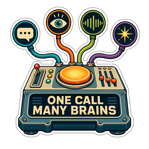 Robot brain circuit graphic sticker with white border