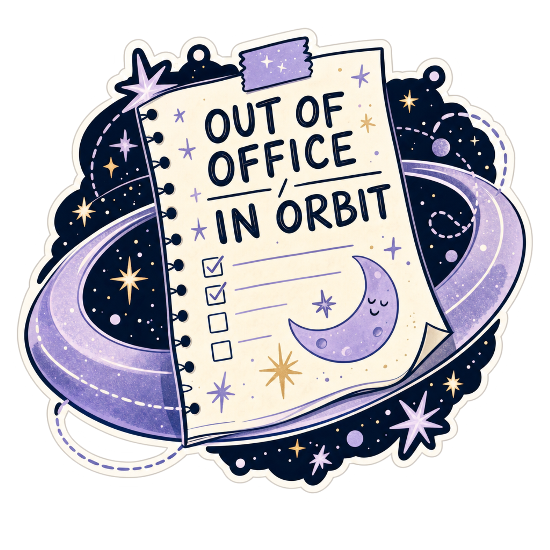 Orbiting Errands Sticker