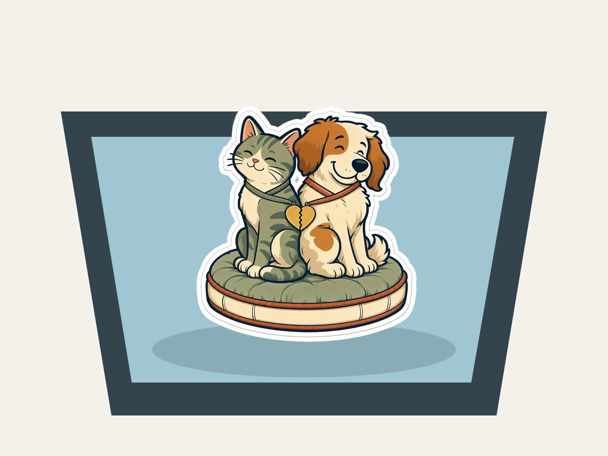 Pet Treaty Club Sticker shown on a car window mockup