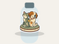 Pet Treaty Club Sticker shown on a water bottle mockup