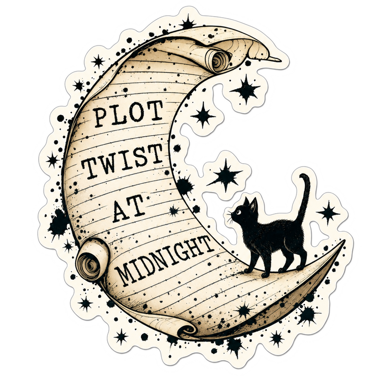 Plot Twist at Midnight Vinyl Sticker