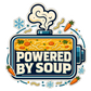 Soup-themed sticker with chef-hat graphic and “Powered by Soup” text