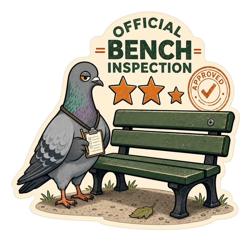 Public Bench Inspector Vinyl Sticker
