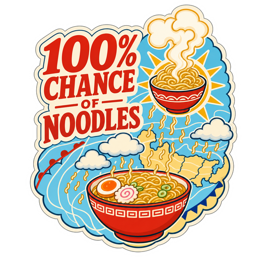Ramen Weather Report Sticker