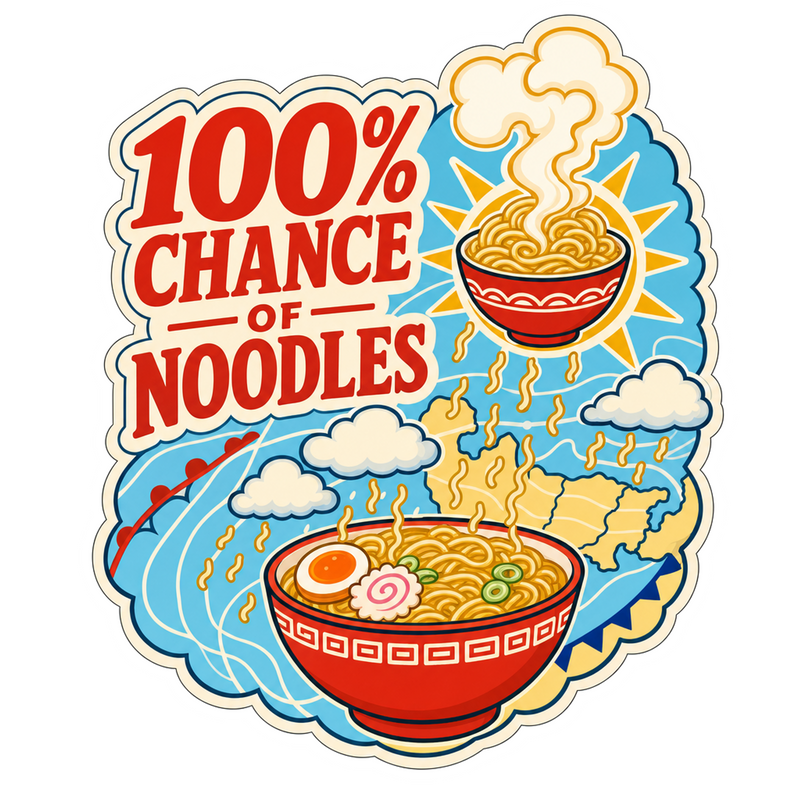 Ramen Weather Report Vinyl Sticker