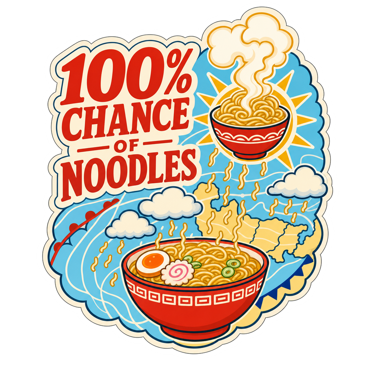 Ramen Weather Report Sticker