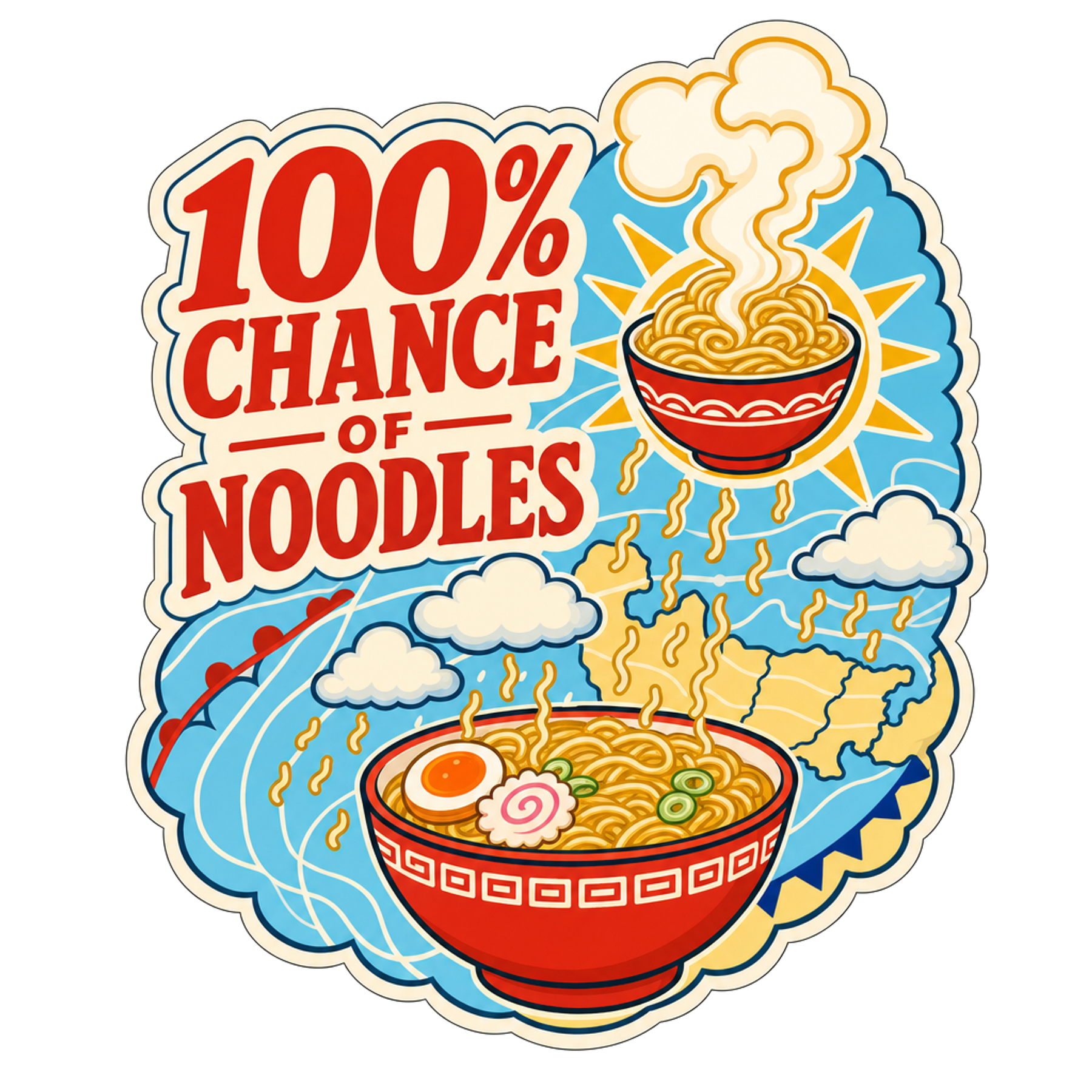 Ramen Weather Report Sticker