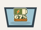 Sixty-Seven Percent Charged Sticker shown on a car window mockup