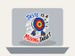 Die-cut sticker featuring target bullseye and roller skates with "Taste Is a Moving Target" lettering.