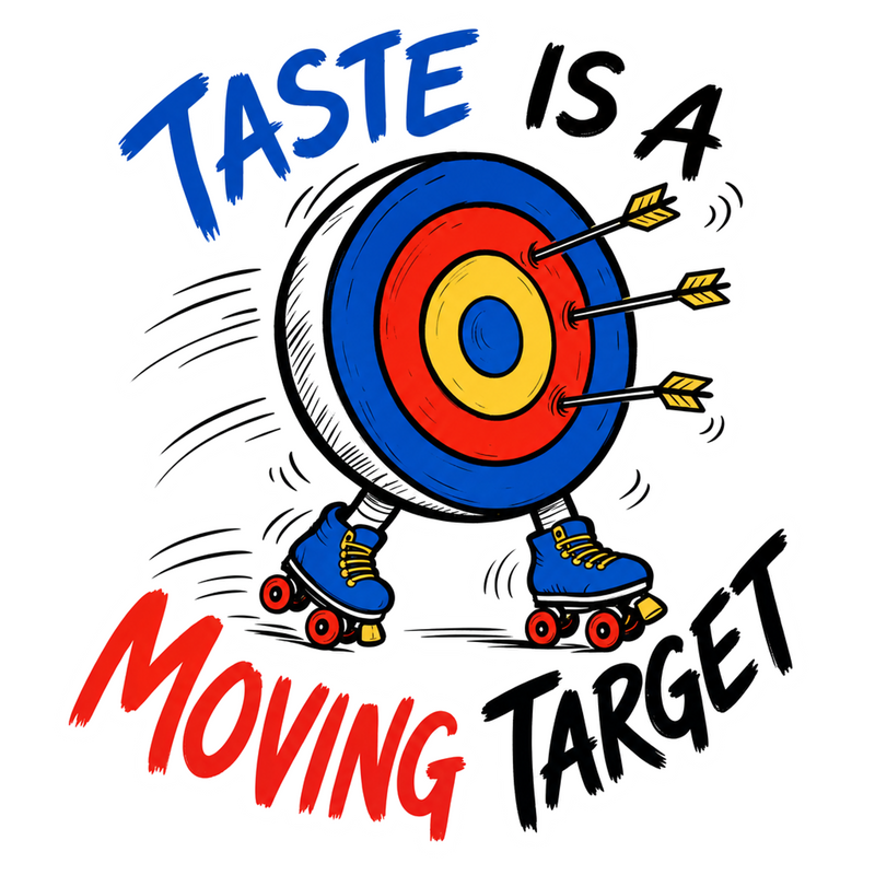 Taste Is a Moving Target Vinyl Sticker