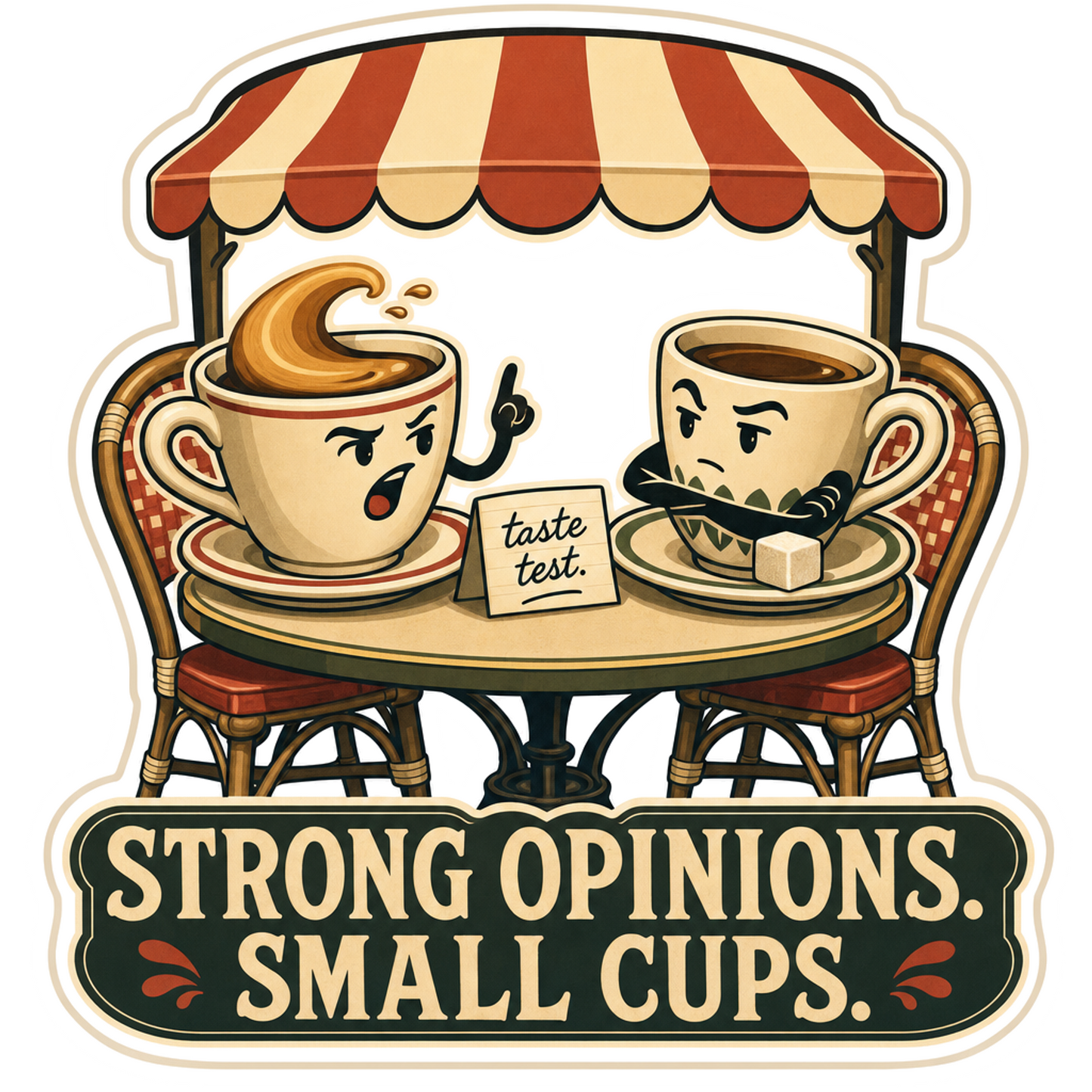 Tiny Café Debate Club Sticker