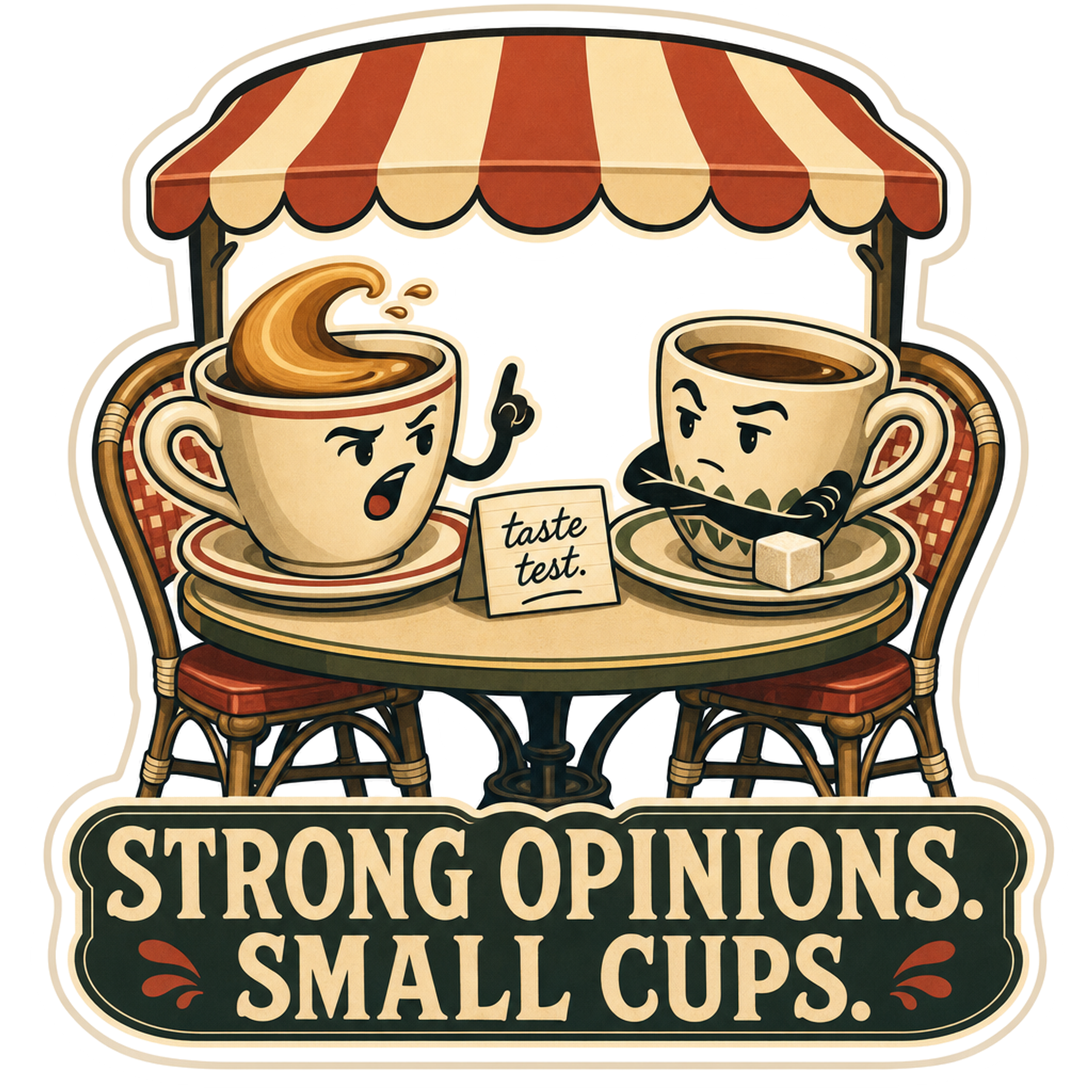 Tiny Café Debate Club Sticker