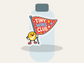 Tiny Wins Club Sticker shown on a water bottle mockup