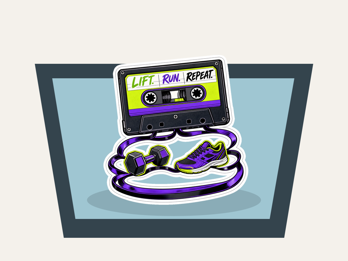 Training Playlist Sticker shown on a car window mockup