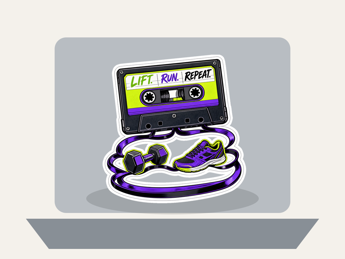 Training Playlist Sticker shown on a laptop mockup