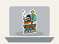 Tuesday Track Exchange Sticker shown on a laptop mockup