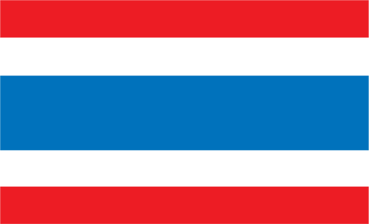 Thailand flag sticker with horizontal red, white, and blue stripes