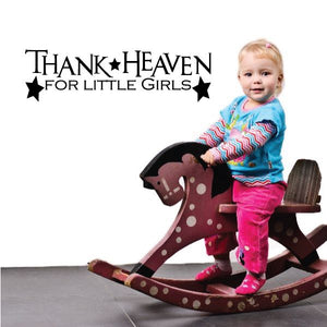 Wall decal with “Thank Heaven for Little Girls” text and stars